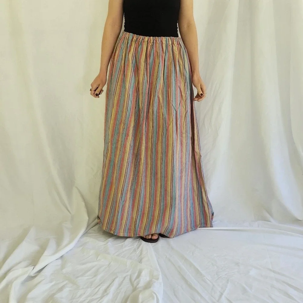 Vintage‎ Home Made Striped Maxi Skirt